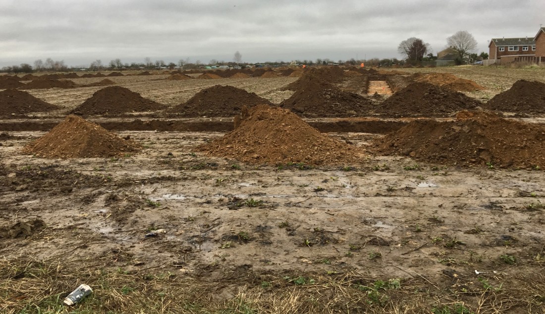2018 23 january archaeological excavation from the high road and adjacent to mill close on the right